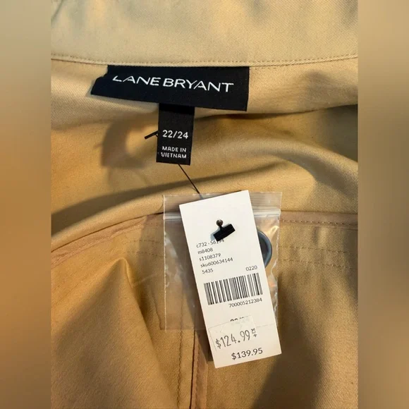 NWT Lane Bryant Tan Trench Coat - Women's Plus Size 22/24 - Picture 12 of 16